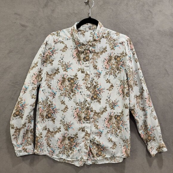 Kut From The Kloth Button-Up Shirt Women's Size Large Floral Office Casual - Picture 1 of 8